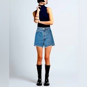 Re/done 90s High Rise loose Cut off Short in Destroyed Broken blue Size 26 NWOT